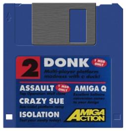 Cartridge artwork for Crazy Sue on the Commodore Amiga.