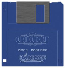 Cartridge artwork for Cricket on the Commodore Amiga.