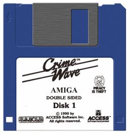 Cartridge artwork for Crime Wave on the Commodore Amiga.