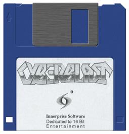 Cartridge artwork for Cyberblast on the Commodore Amiga.