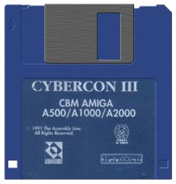 Cartridge artwork for Cybercon 3 on the Commodore Amiga.