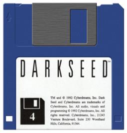 Cartridge artwork for Dark Seed on the Commodore Amiga.