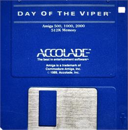 Cartridge artwork for Day of the Viper on the Commodore Amiga.