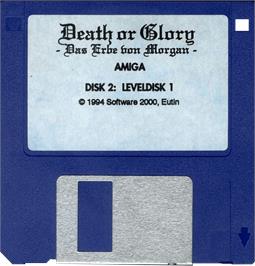 Cartridge artwork for Death Or Glory - Das Erbe Von Morgan on the Commodore Amiga.