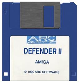 Cartridge artwork for Defender 2 on the Commodore Amiga.