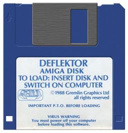 Cartridge artwork for Deflektor on the Commodore Amiga.