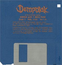 Cartridge artwork for Demoniak on the Commodore Amiga.