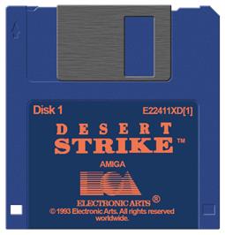 Cartridge artwork for Desert Strike - Return To The Gulf on the Commodore Amiga.