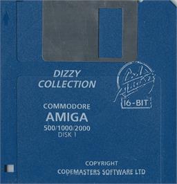 Cartridge artwork for Dizzy Collection on the Commodore Amiga.