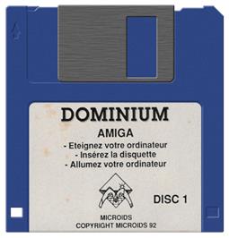 Cartridge artwork for Dominium on the Commodore Amiga.