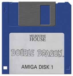 Cartridge artwork for Double Dragon on the Commodore Amiga.