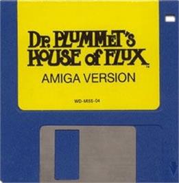 Cartridge artwork for Dr. Plummet's House Of Flux on the Commodore Amiga.