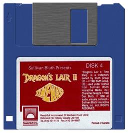 Cartridge artwork for Dragon's Lair 2 - Time Warp on the Commodore Amiga.
