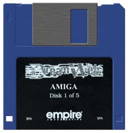 Cartridge artwork for DreamWeb on the Commodore Amiga.