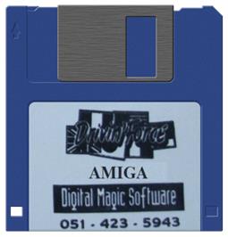 Cartridge artwork for Drivin' Force on the Commodore Amiga.