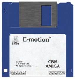 Cartridge artwork for E-Motion on the Commodore Amiga.