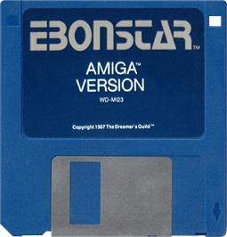 Cartridge artwork for Ebonstar on the Commodore Amiga.