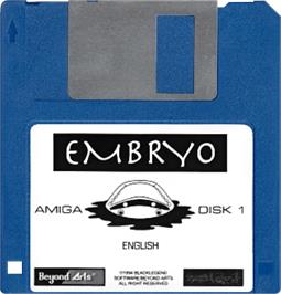 Cartridge artwork for Embryo on the Commodore Amiga.