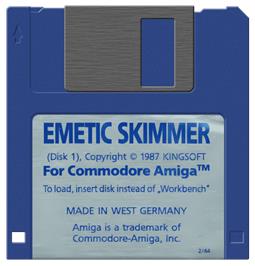 Cartridge artwork for Emetic Skimmer on the Commodore Amiga.
