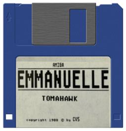 Cartridge artwork for Emmanuelle: A Game of Eroticism on the Commodore Amiga.