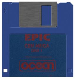 Cartridge artwork for Epic on the Commodore Amiga.
