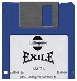 Cartridge artwork for Exile on the Commodore Amiga.