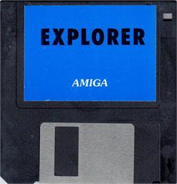 Cartridge artwork for Explorer on the Commodore Amiga.