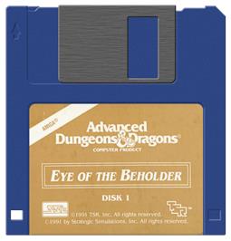 Cartridge artwork for Eye Of The Beholder on the Commodore Amiga.