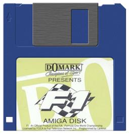 Cartridge artwork for F1 on the Commodore Amiga.