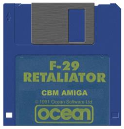 Cartridge artwork for F29 Retaliator on the Commodore Amiga.