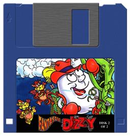 Cartridge artwork for Fantastic Dizzy on the Commodore Amiga.