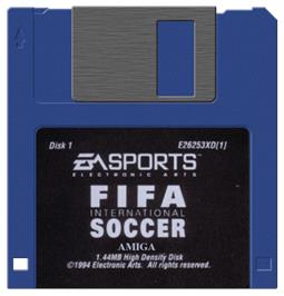 Cartridge artwork for Fifa International Soccer on the Commodore Amiga.