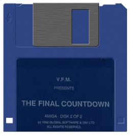 Cartridge artwork for Final Countdown on the Commodore Amiga.