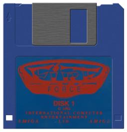 Cartridge artwork for Fire Force on the Commodore Amiga.