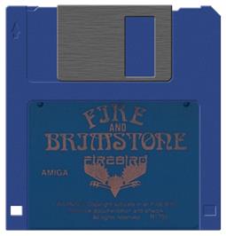 Cartridge artwork for Fire and Brimstone on the Commodore Amiga.