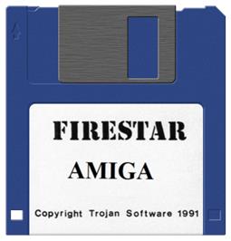 Cartridge artwork for Firestar on the Commodore Amiga.