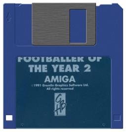 Cartridge artwork for Footballer of the Year 2 on the Commodore Amiga.