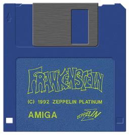 Cartridge artwork for Frankenstein on the Commodore Amiga.