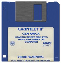 Cartridge artwork for Gauntlet 2 on the Commodore Amiga.