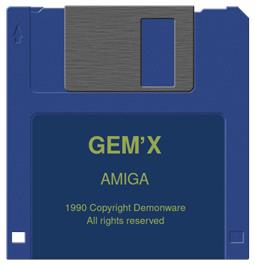 Cartridge artwork for Gem'X on the Commodore Amiga.