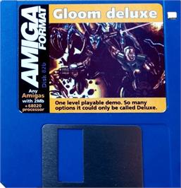 Cartridge artwork for Gloom Deluxe on the Commodore Amiga.