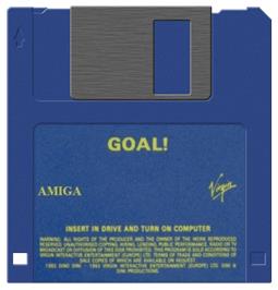 Cartridge artwork for Goal! on the Commodore Amiga.