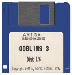 Cartridge artwork for Goblins 3 on the Commodore Amiga.