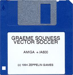 Cartridge artwork for Graeme Souness Vector Soccer on the Commodore Amiga.