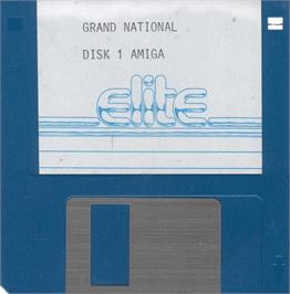 Cartridge artwork for Grand National on the Commodore Amiga.