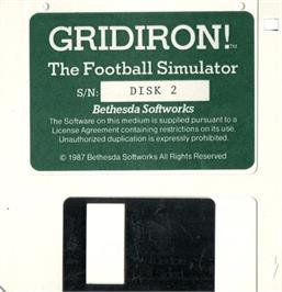 Cartridge artwork for Gridiron! on the Commodore Amiga.