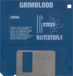 Cartridge artwork for Grimblood on the Commodore Amiga.