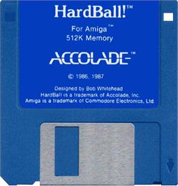 Cartridge artwork for Hardball! on the Commodore Amiga.