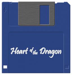Cartridge artwork for Heart of the Dragon on the Commodore Amiga.