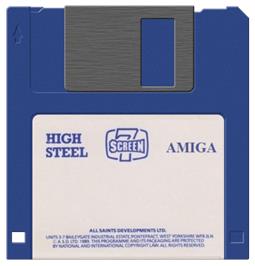 Cartridge artwork for High Steel on the Commodore Amiga.